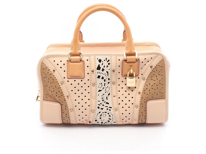 Sac à main Loewe Amazona 28 Marron Multicolore Beige