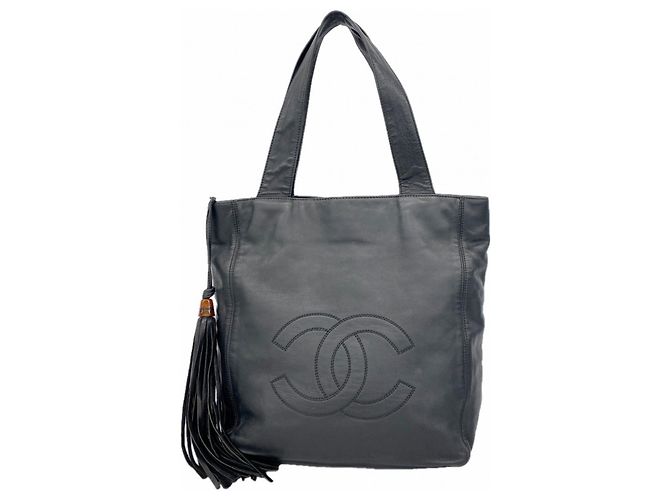 Chanel Tote Bag aus schwarzem Lammleder