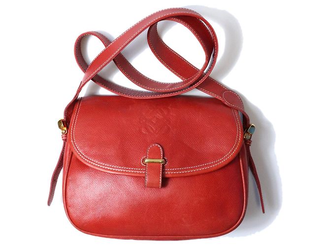 Borsa a tracolla in pelle rossa Loewe Rosso