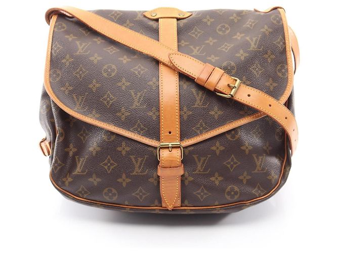 Bolsa de Ombro Louis Vuitton Saumur 35 Monogram Marrom