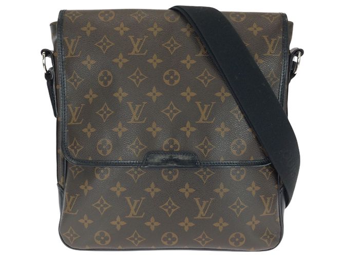 Borsa a Spalla Louis Vuitton Monogram Macassar Bass MM Marrone Marrone scuro Monogramma