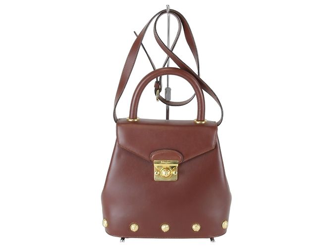 Borsa a tracolla in pelle marrone Salvatore Ferragamo