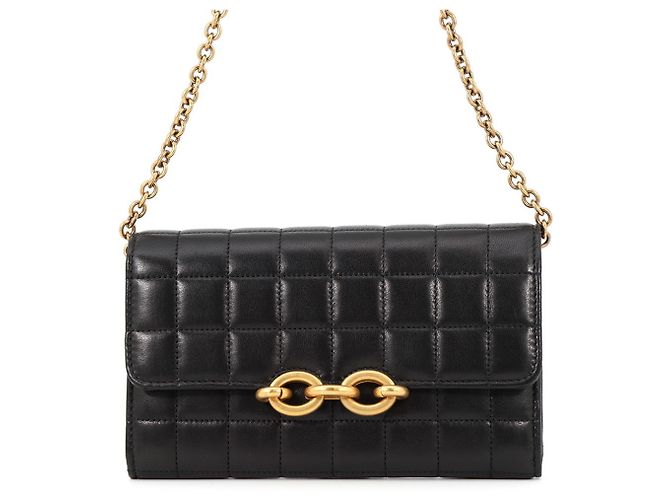Yves Saint Laurent Chain/Shoulder Wallet Schwarz
