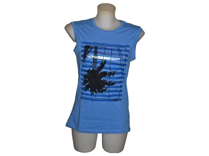 Camiseta Kenzo azul con estampado de palmera