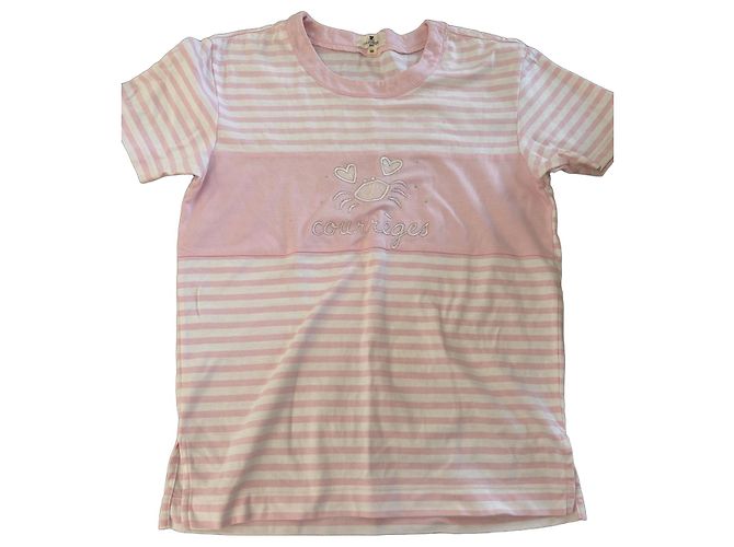 Courreges Camiseta a rayas Courrèges rosa y blanca Blanco