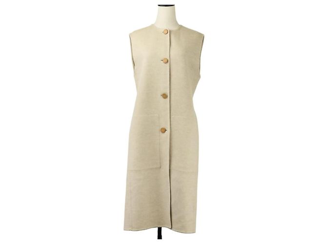 Chaleco largo de cachemira Hermès 3H0191DB Beige