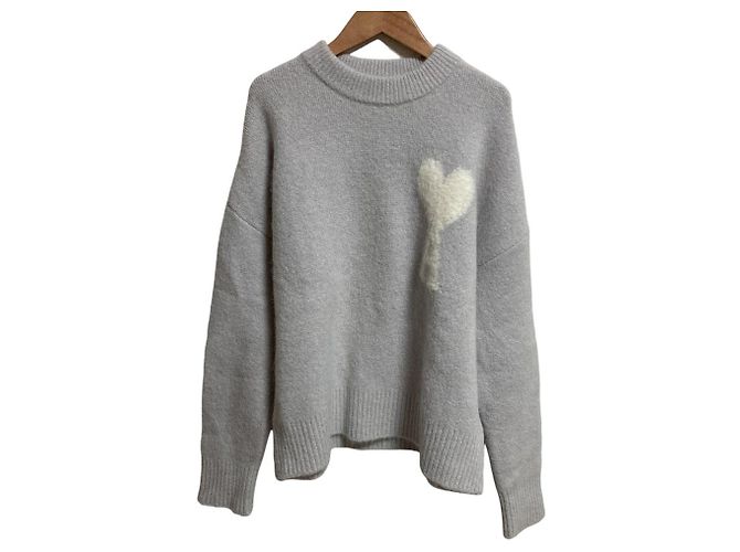 ami alexandre mattiussi OFF WHITE ADC SWEATER Alpaka Strickpullover Braun