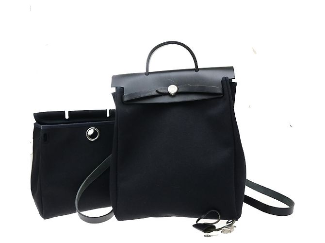 Hermès Hermes Herbag A Dos Toile big Noir