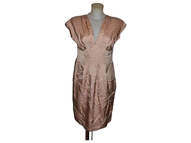 Vestido Moschino Cheap and Chic rosa pó com bolinhas