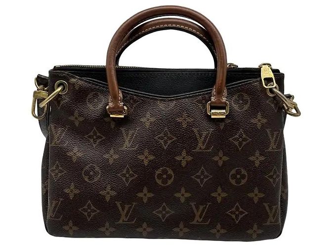 Tote Pallas Louis Vuitton em canvas Monogram com couro BB Marrom