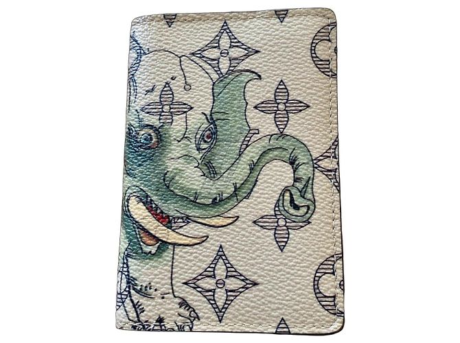 Louis Vuitton Monogram Elephant Kartenetui Beige Grün Monogramm