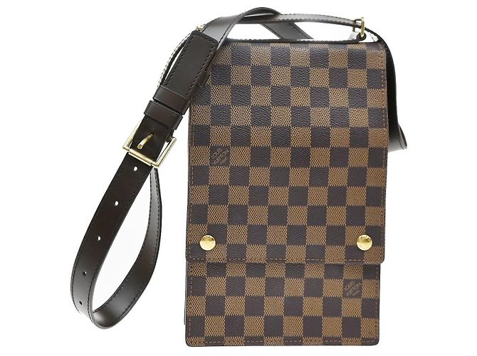 Louis Vuitton Portobello Messenger Damier Ebene Marrom