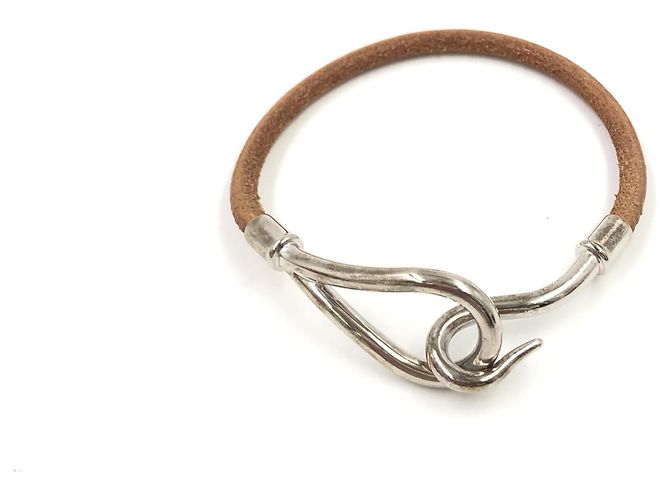 Hermès Hermes Jumbo Hook Pelle Intrecciata e Metallo small Marrone