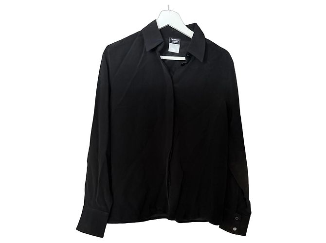 Chanel Uniform Camicia in seta nera Nero
