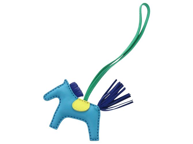 Hermès Charm para bolso reversible Hermes Rodeo PM Rainbow Rosa Azul