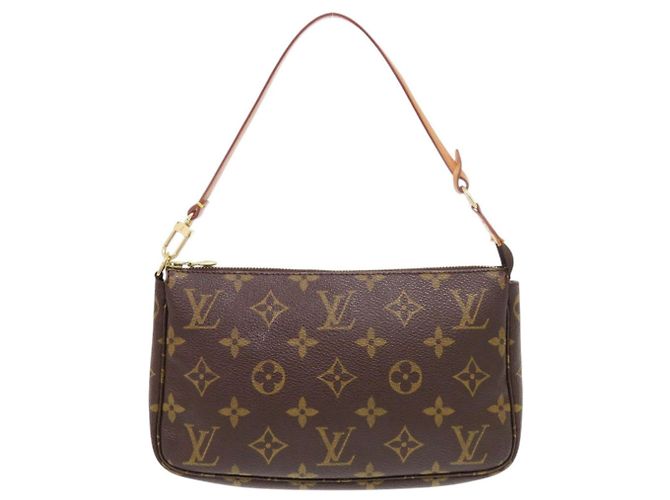 Louis Vuitton Pochette Accessoires Monogram Handtasche Braun Monogramm