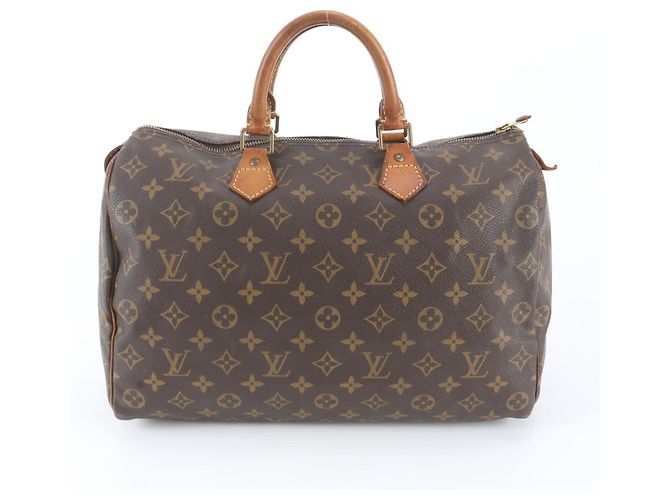 Sac cabas Louis Vuitton Monogram Speedy 35 Marron