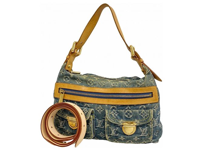 Borsa Louis Vuitton Monogram Denim Baggy PM Blu