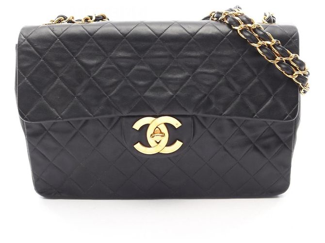 Borsa a tracolla Chanel Matelassé 34 Single Flap Nero