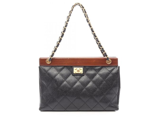 Sac cabas Chanel Matelassé Marron Noir