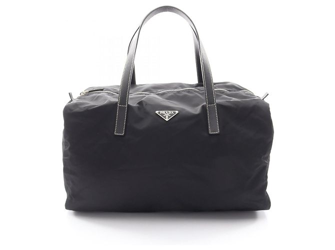 Borsa Tote Prada in nylon nero e pelle