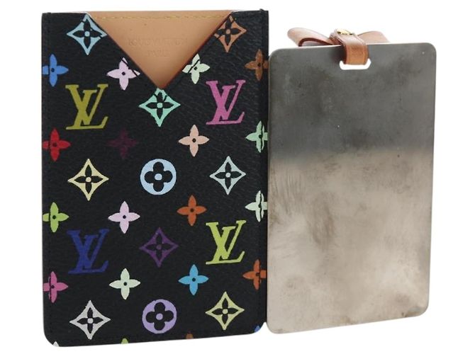 LOUIS VUITTON Monogram Multicolor Etui Hand Mirror Black M92651 LV Auth 192603M Noir