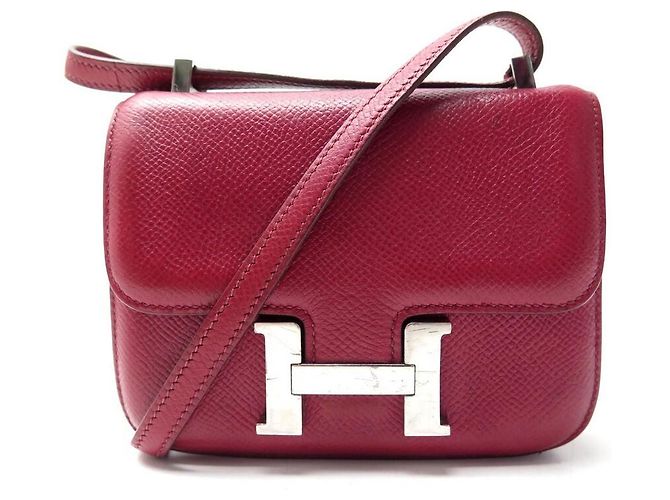 Hermès BOLSA HERMES CONSTANCE 14 MICRO EM COURO EPSOM VERMELHA Vermelho