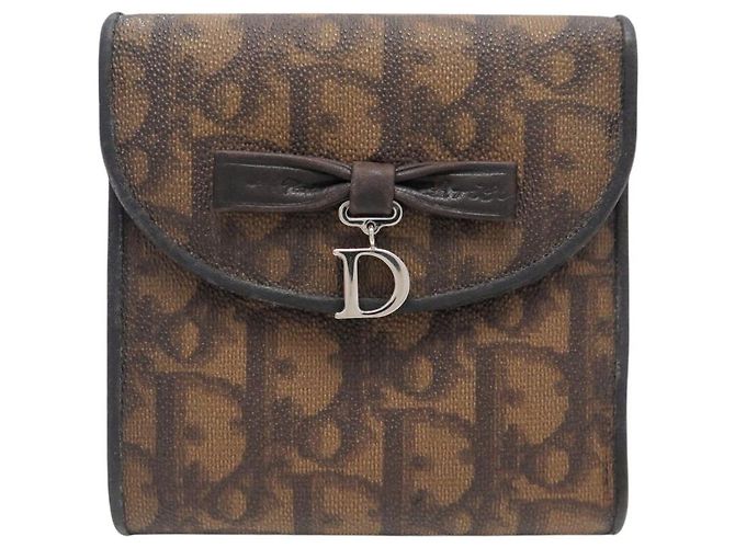 CHRISTIAN DIOR ROMANTIC OBLIQUE CANVAS WALLET Braun