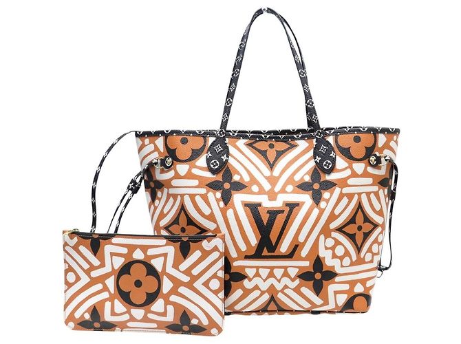 NEUF SAC A MAIN LOUIS VUITTON NEVERFULL MM MONOGRAM GEANT CRAFTY M56584 TOTE BAG Orange