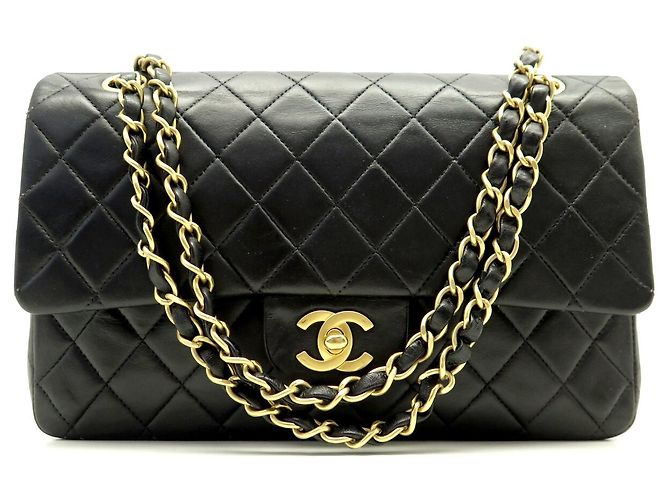 Timeless CHANEL CLASSIC 11.12 MEDIUM A01112 MATELASSÉ LEDER SCHWARZ HANDTASCHE