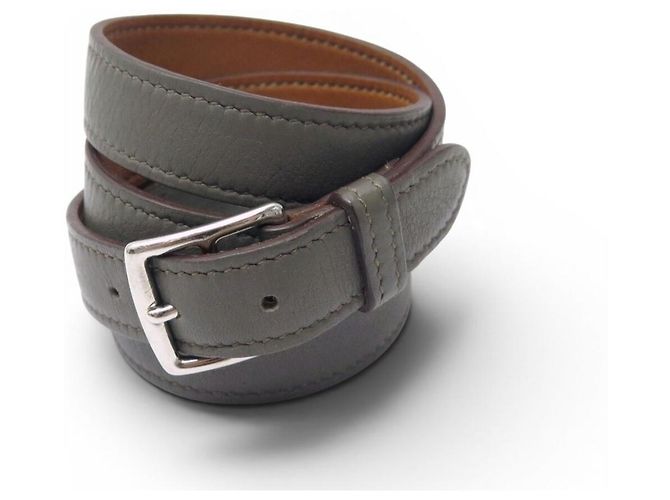 Hermès NEUES HERMES ETRIVIERE ARMBAND 4 SCHLINGEN T15.5 BIS 17 GRAUES LEDER ODER GÜRTEL T71
