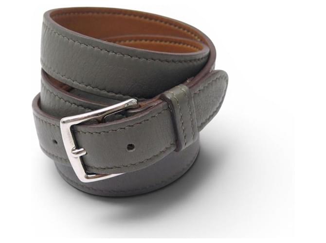 Hermès NUOVO BRACCIALETTO HERMES ETRIVIERE 4 GIROS T15.5 A 17 PELLE GRIGIA O CINTURA T71 Grigio 