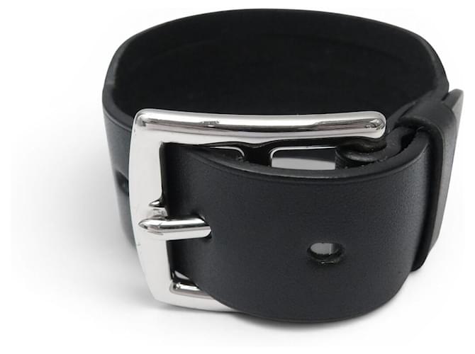 Hermès NUEVO BRACELETE HERMES FORCE MANCHETA HEBILLA CUERO DE VACA HUNTER Negro 
