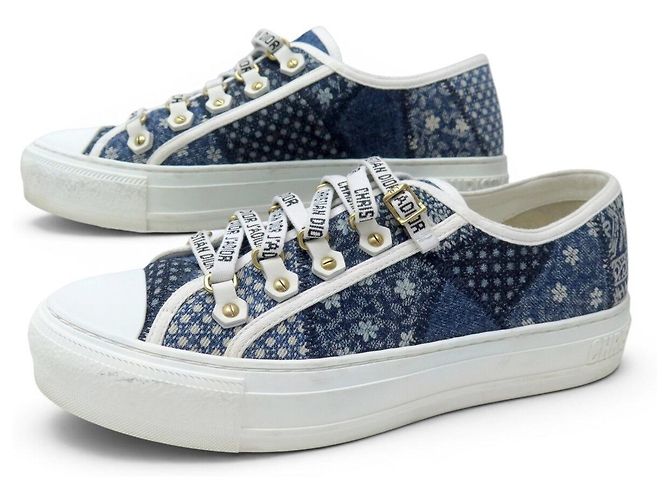 SNEAKERS CHRISTIAN DIOR WALK'N PATCHWORK DENIM 38 BLU