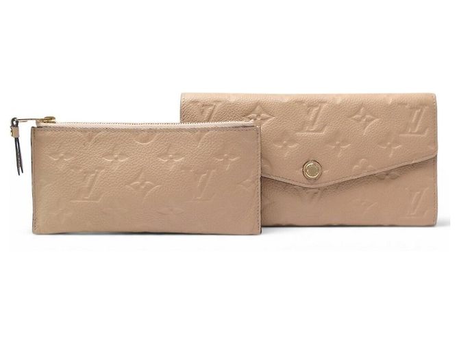 NEW LOUIS VUITTON MONOGRAM EMPREINTE LEATHER WALLET Beige