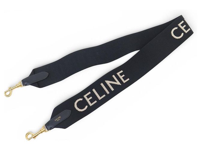 Céline NEW CELINE LOGO JACQUARD SHOULDER STRAP 49S01 2AEP-38AW 1LONG STRAP Black