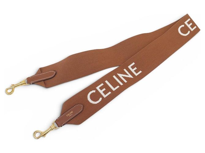 Céline NEW CELINE LOGO JACQUARD SHOULDER STRAP 49S01 2AEP-04LV 136 CM LONG STRAP Brown