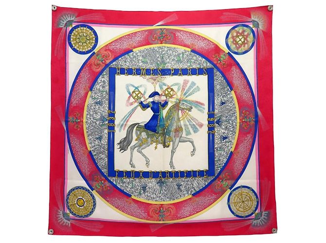 Hermès FULAR IN SETA HERMES FEUX D'ARTIFICE CARRE 90 ROSSO DUCHESS 
