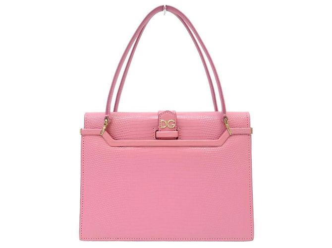 DOLCE & GABBANA INGRID Handtasche aus Eidechsenoptik Leder Pink