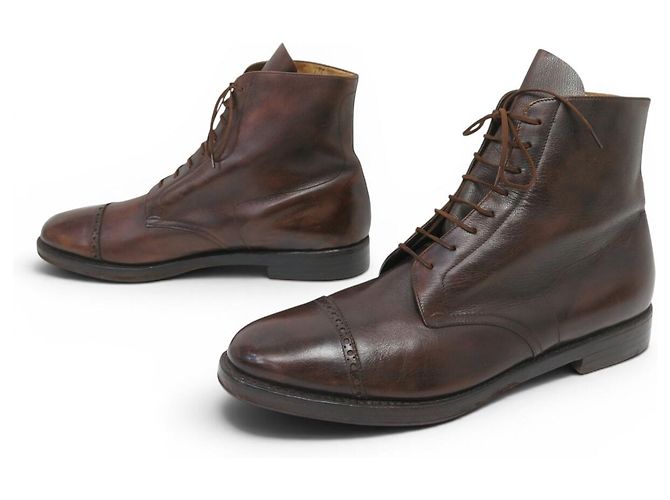 STIVALETTI JOHN LOBB MORTON 11.5 45 IN PELLE MARRONE