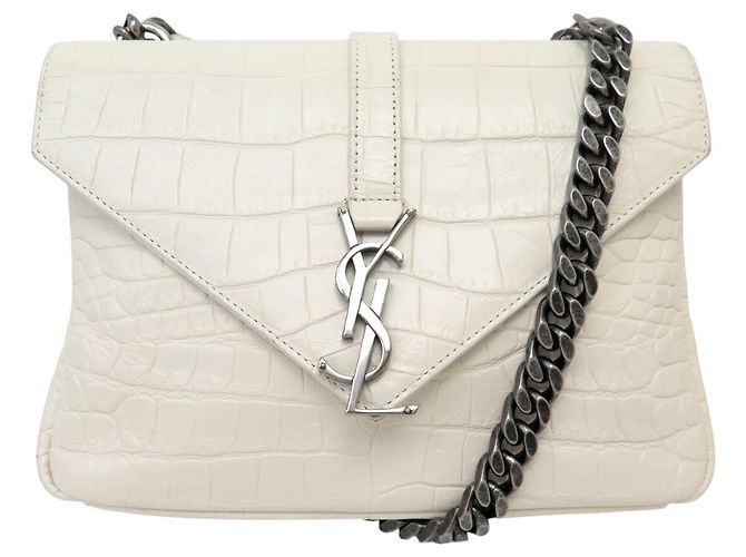 Yves Saint Laurent BORSA SAINT LAURENT COLLEGE MEDIUM CHAIN 428101 PELLE EFFETTO CROCO Crudo 