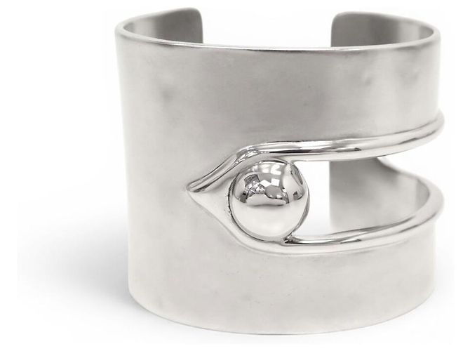 NEUES GOOSSENS ARMBAND MANCHETTE SCHLIEẞE MESSING PALLADIUM S 15.5 STRAP BANGLE Silber