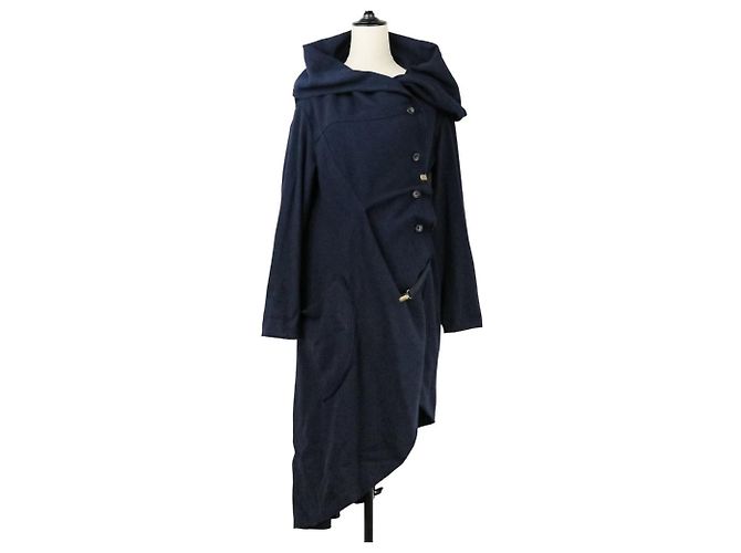 Casaco ISSEY MIYAKE Tachimigi com capuz em mistura de seda e suspensórios Azul Azul marinho