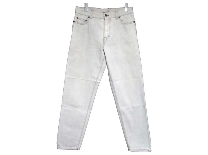 Yves Saint Laurent Pantalones vaqueros Saint Laurent Paris CORTE RECTO RELAXED Castaño 