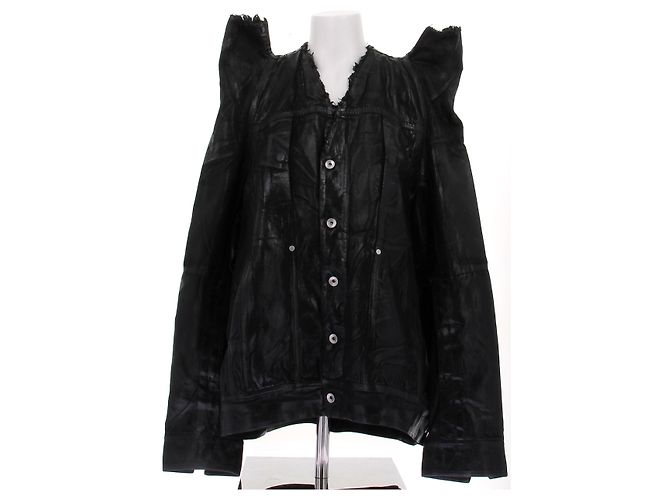 Chaqueta Tec Worker Rick Owens Negra de Algodón Negro