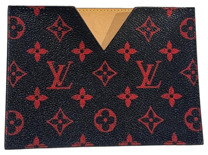 Louis Vuitton Monogramm Kartenetui infrarot Schwarz Beige