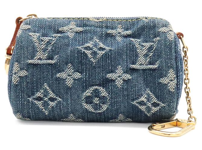 Speedy Bolsa de mão Louis Vuitton Monogram Denim Azul