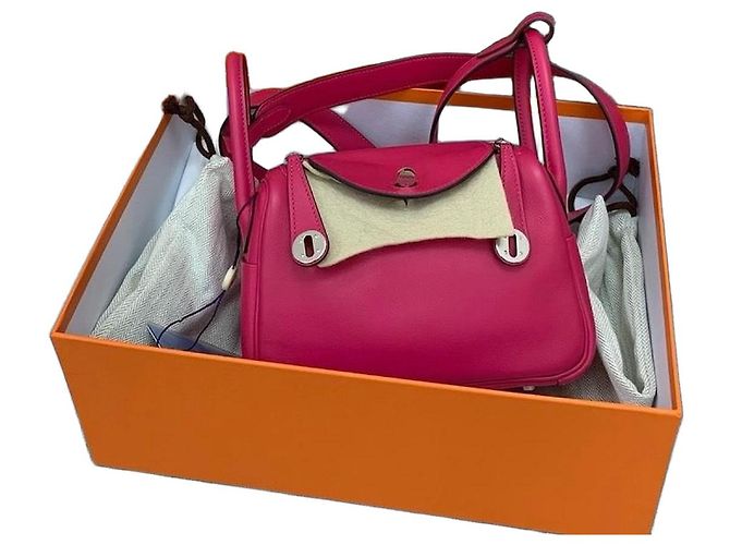 Hermès Lindy Mini Swiff leather Rose