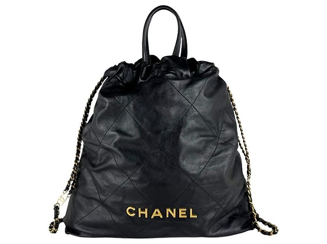 Chanel Leather Backpack Black