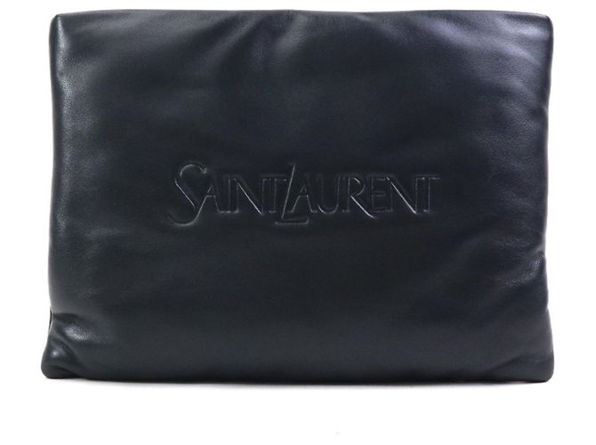 Saint Laurent Clutch Bag aus schwarzem Leder